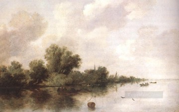 風景 Painting - River Scene1 風景 サロモン・ファン・ライスダール